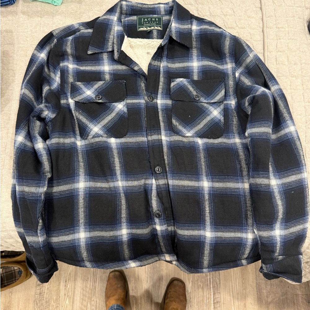 Jachs New York Blue Plaid Flannel Shirt